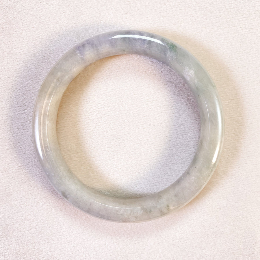 58mm Natural Jadeite Real Jade White Green Purple Bangle Bracelet