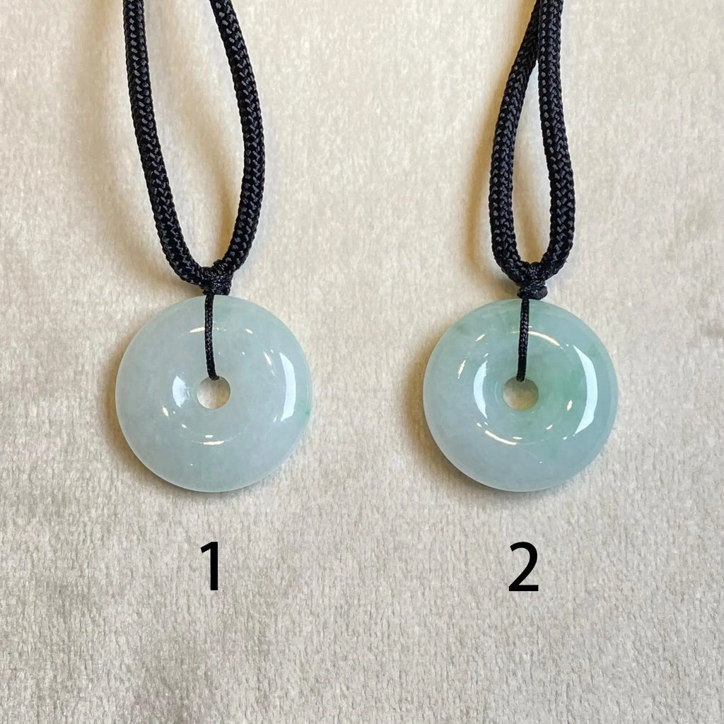 Gransky Natural Men's Type A Green Jade Disc Pendant