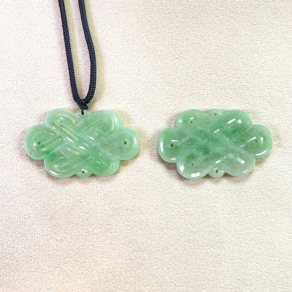 Handcrafted Green Jade "Six Knots" Pendant – Symbol of Harmony & Prosperity