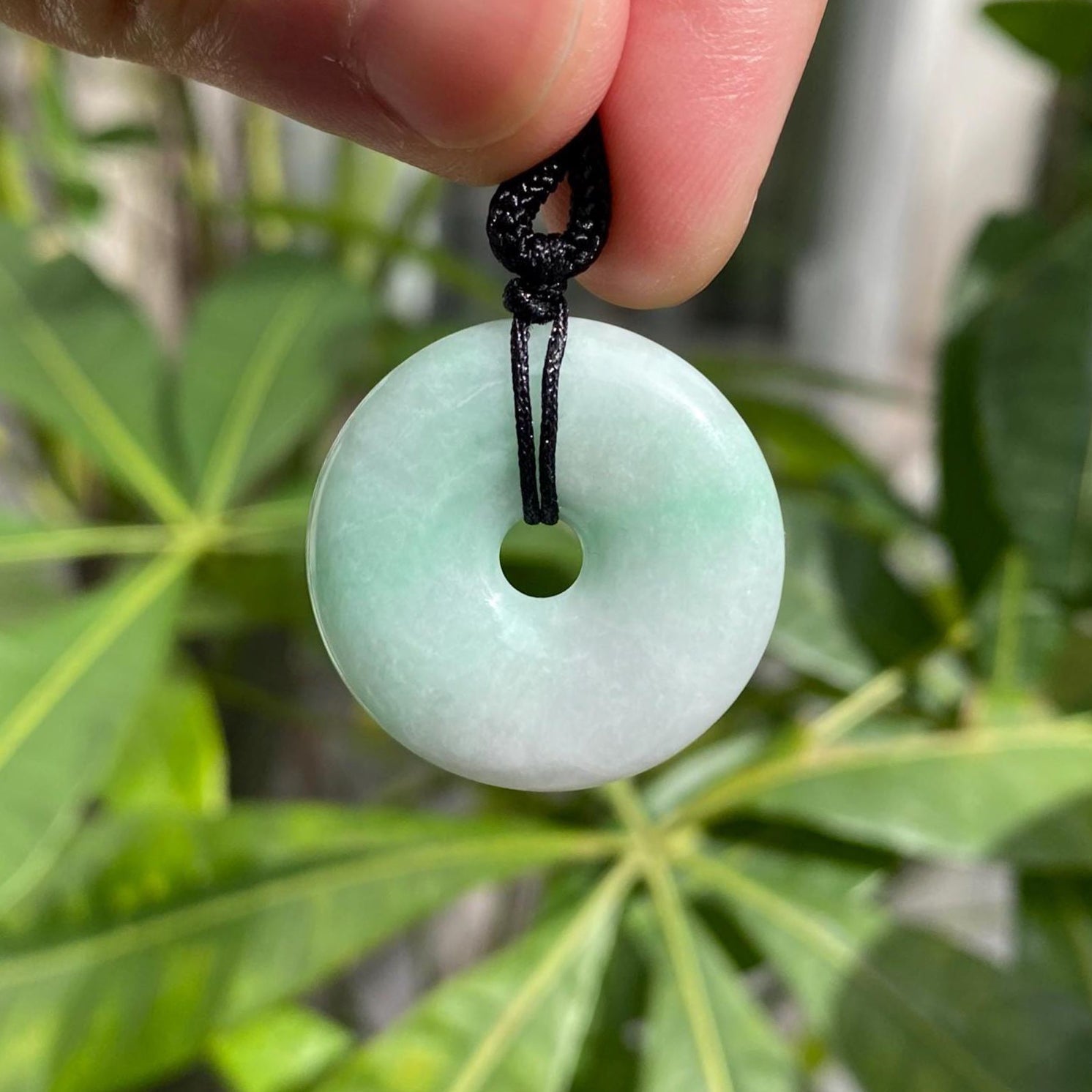 Dainty Green Burmese Jade Disc Pendant