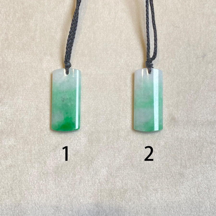 Green Jade Rectangular Pendant Grade A Burmese