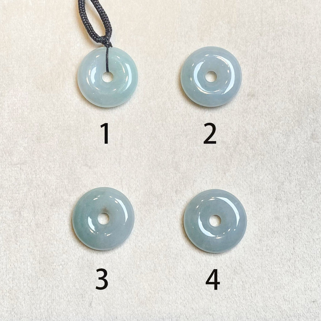 Gransky Natural Type A Ocean Blue Jade Disc Pendant