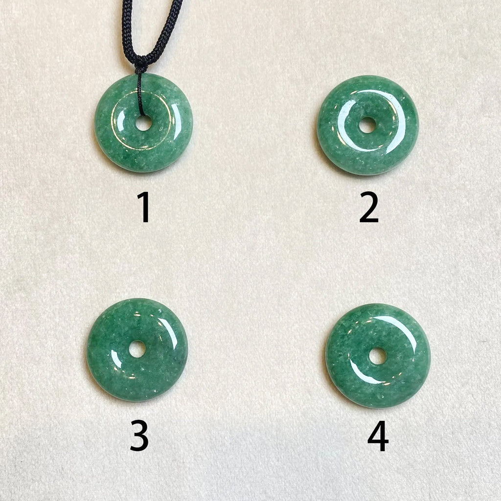 Intense Green Burmese Jade Disc Pendant