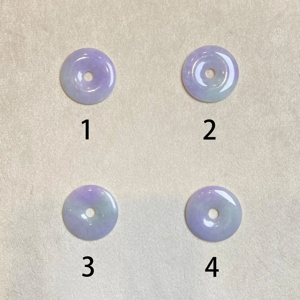 Intense Purple Jade Donut Pendant Necklace - Type-A Burmese Jadeite