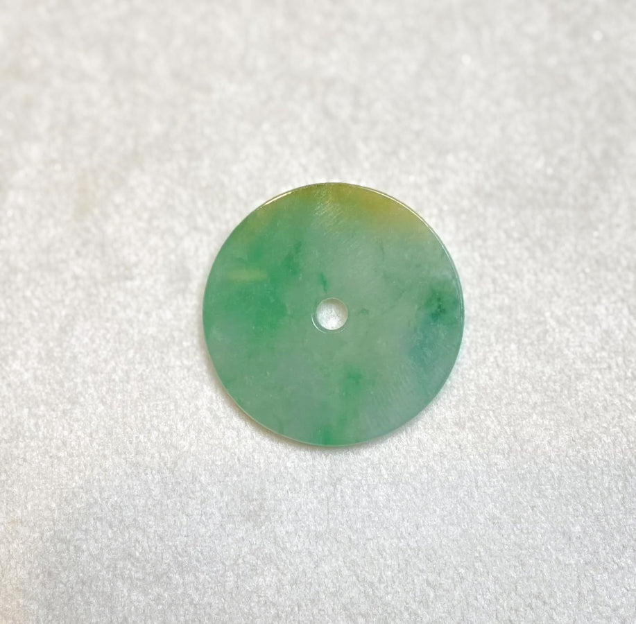 Daint Green Disc Donut Jade Pendant