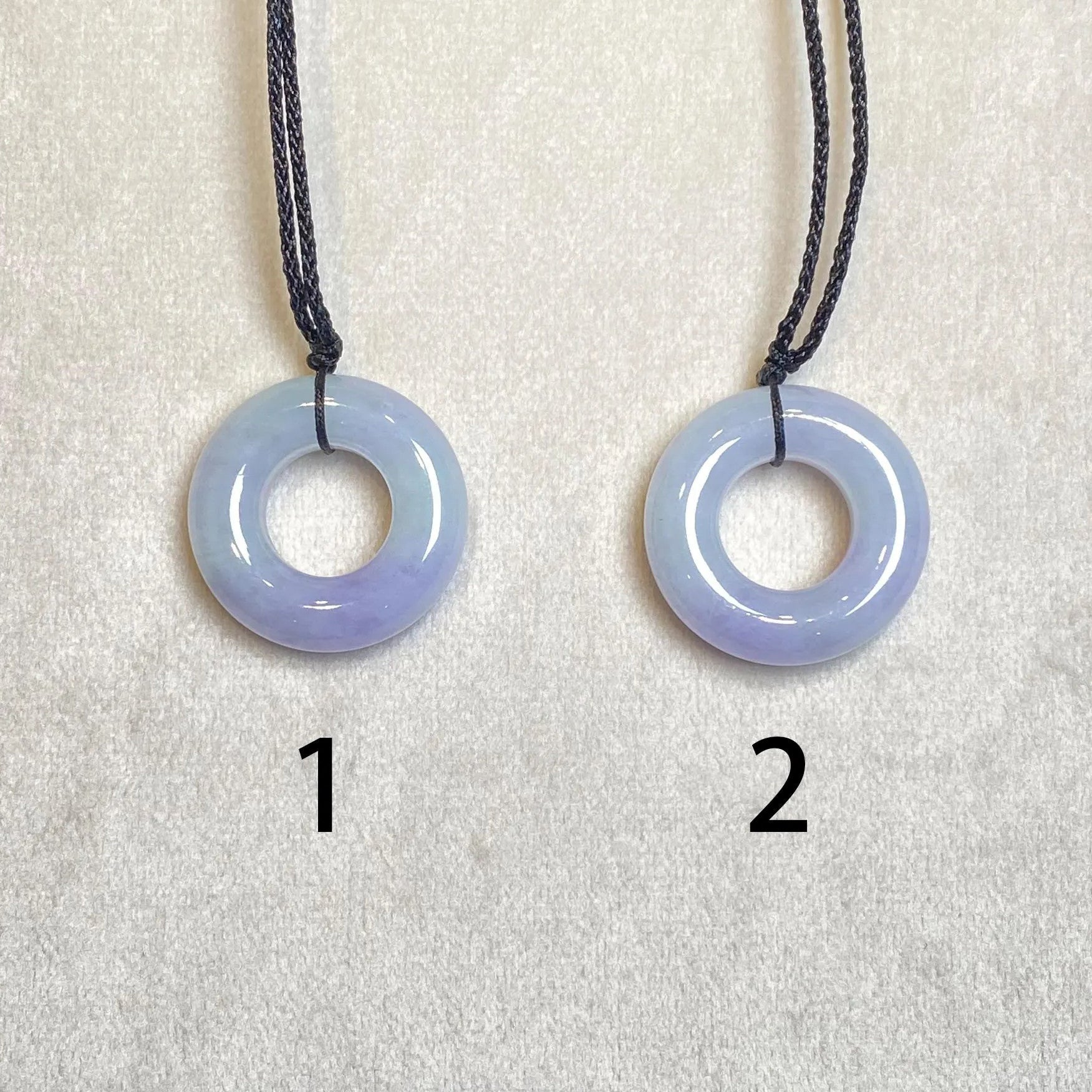 Delicate Purple Jade Round Donut Pendant 27mm - Calming Gemstone