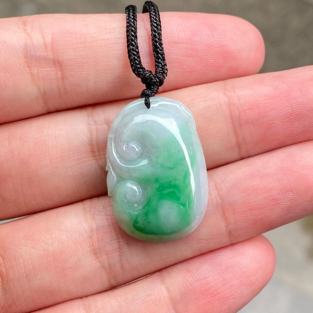 Ruyi Green Jade Pendant – Natural Burmese Jadeite