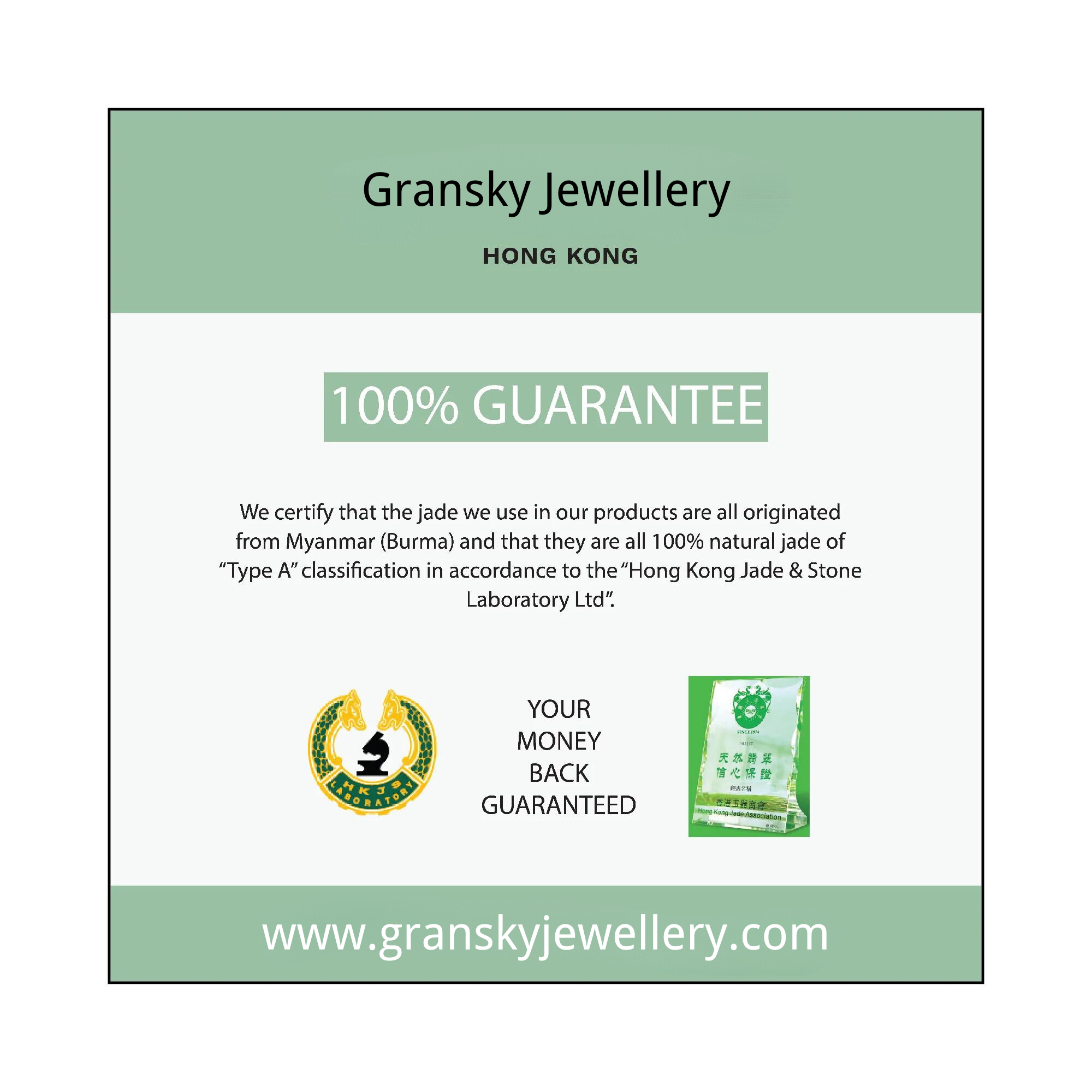 Gransky Jewellery Imperial Green Jade Beaded Bracelet - 17cm