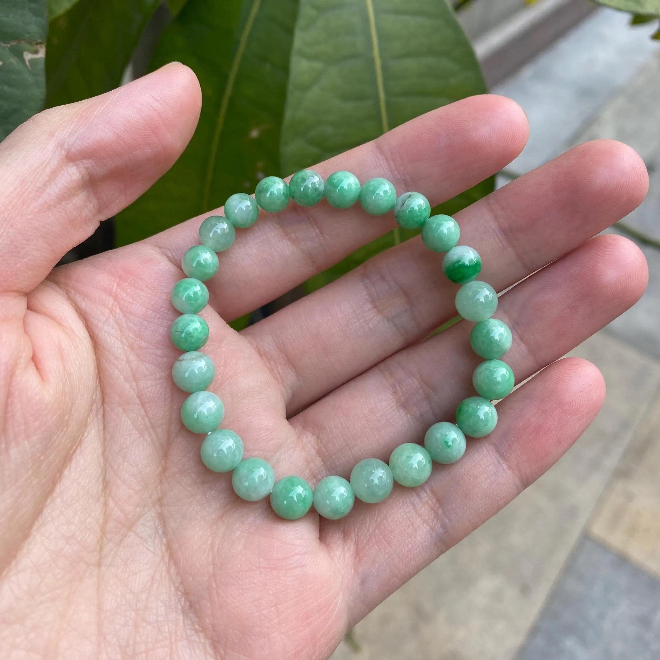 Apple Green Jade Bracelet, Jade Bracelet, Natural Lovely Bright Green, Genuine Burmese Jade