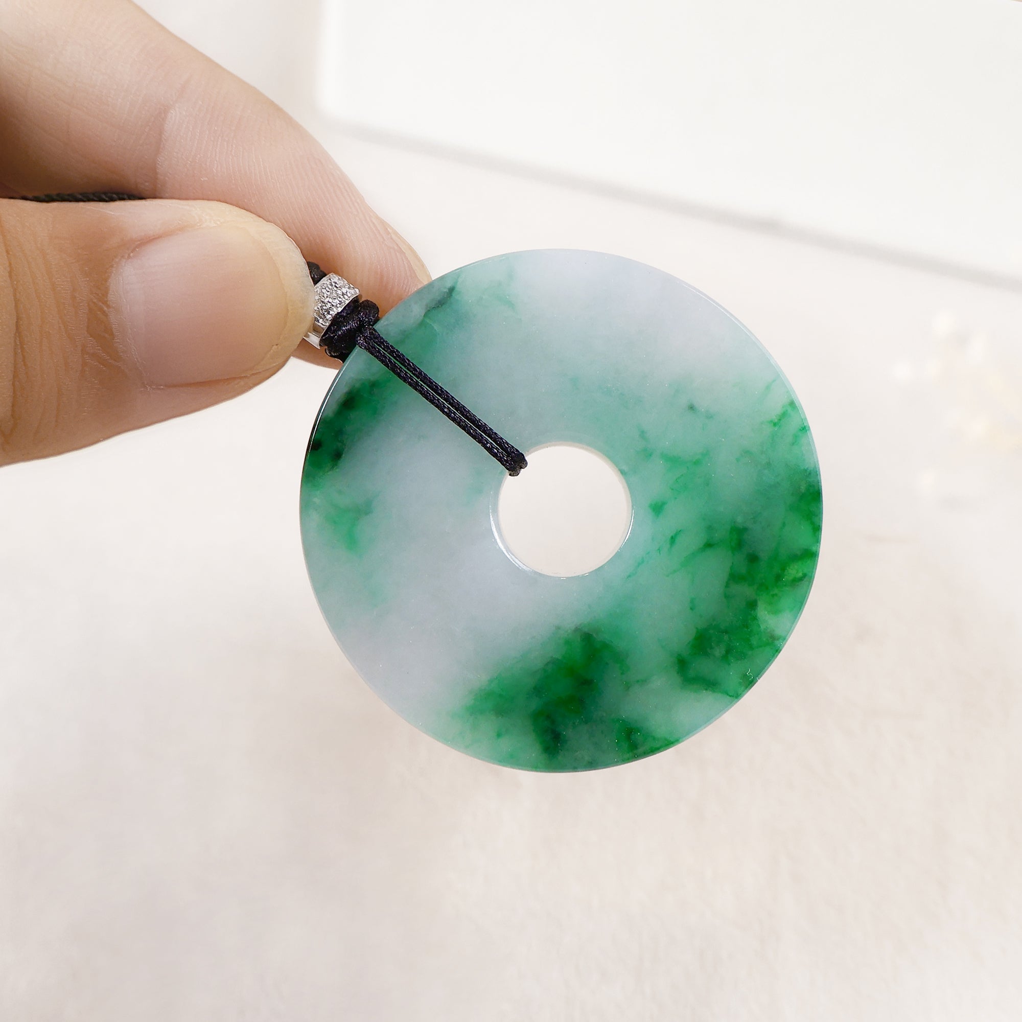 Gransky Premium Jade Big Jade Disc Pendant Necklace