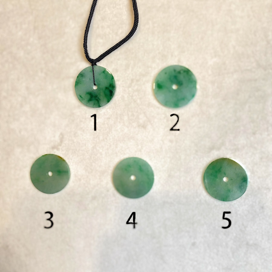 Daint Green Disc Donut Jade Pendant