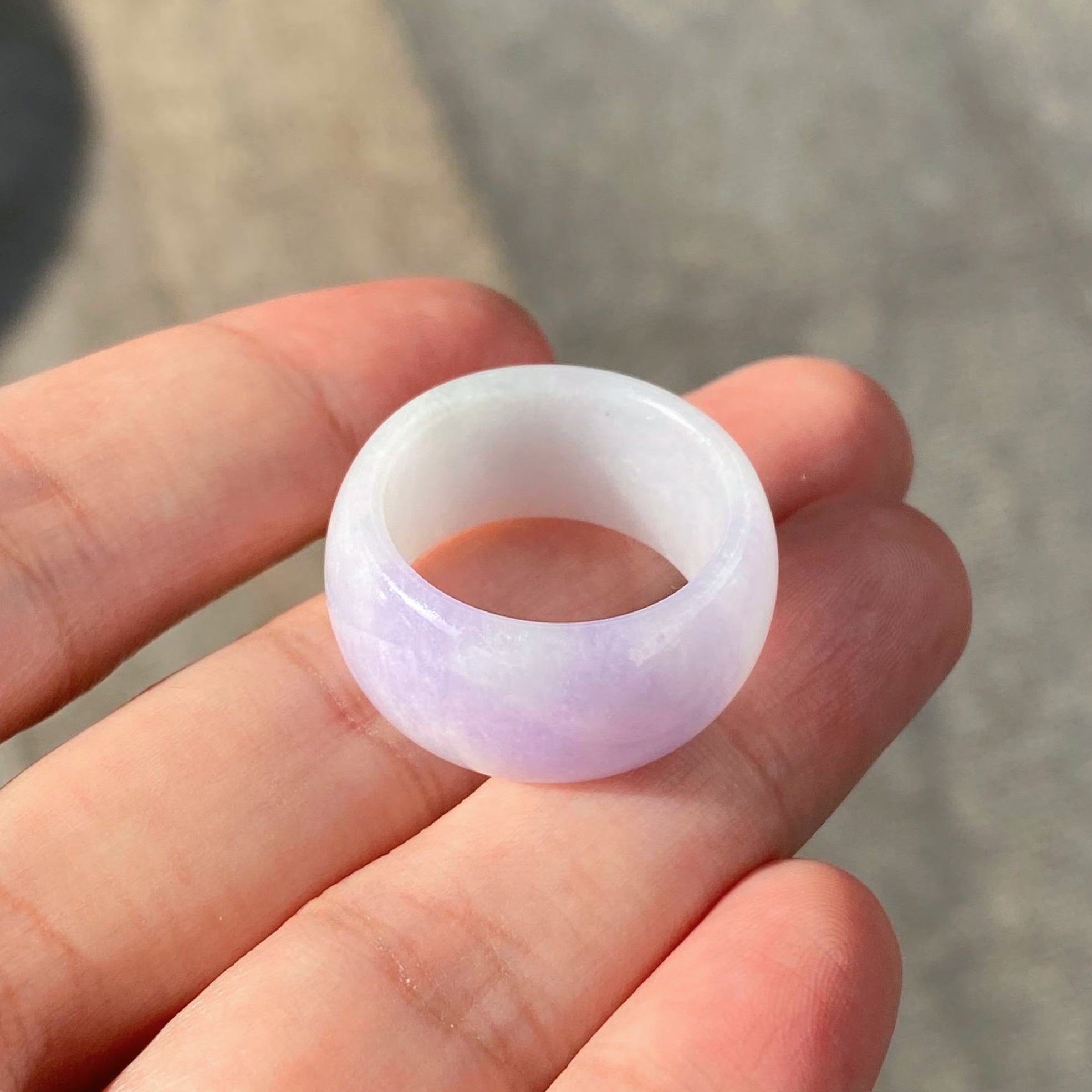 US 9.5 Gransky Handmade Genuine Purple Jadeite Type A Purple Jade Ring