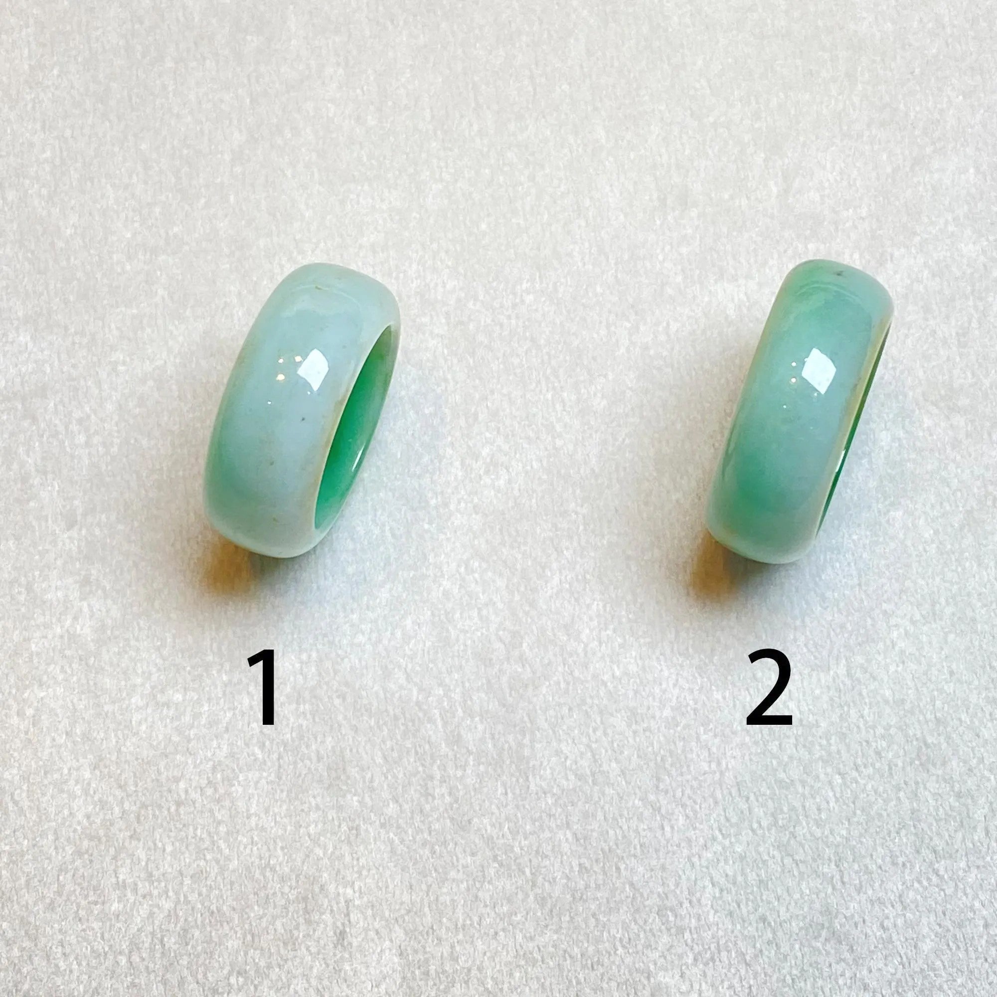 Size 8.25 & 9.25 Natural Type-A Burmese Imperial Green Jade Band Ring