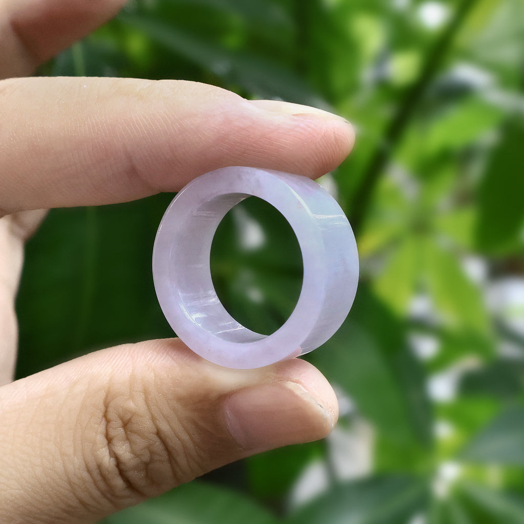 US7 - US8.75 Gransky Handmade Genuine Purple Jadeite Type A Purple Jade Ring