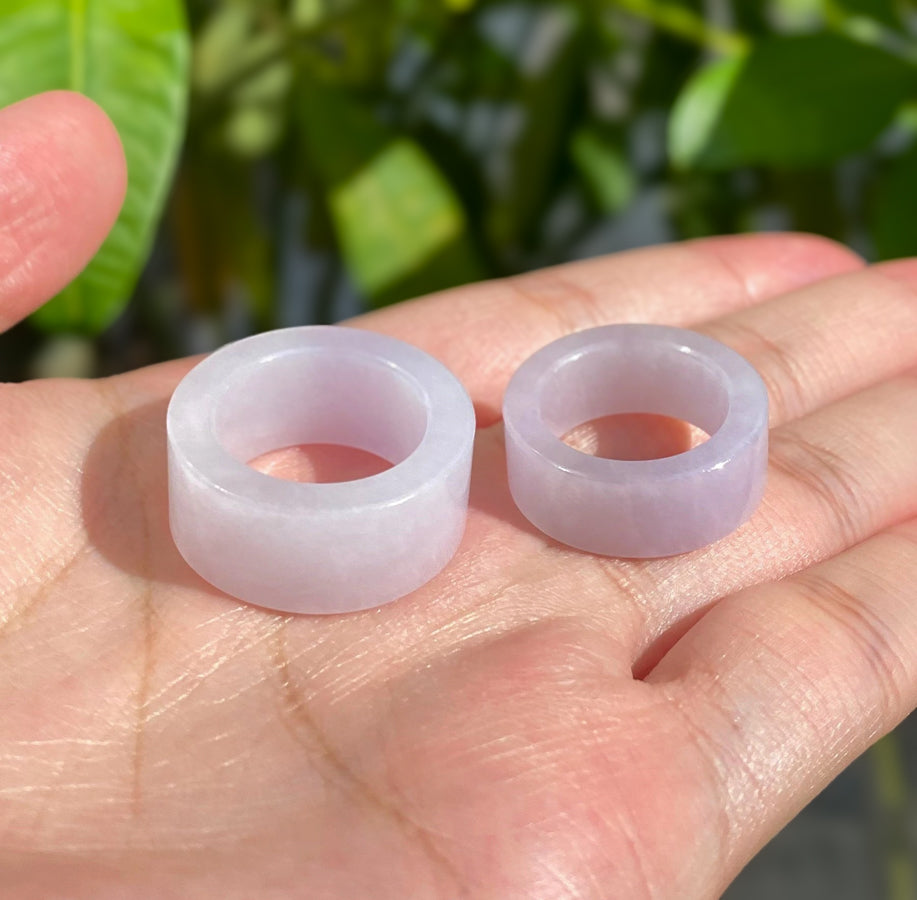 US 7-8 Gransky Handmade Genuine Purple Jadeite Type A Purple Jade Ring