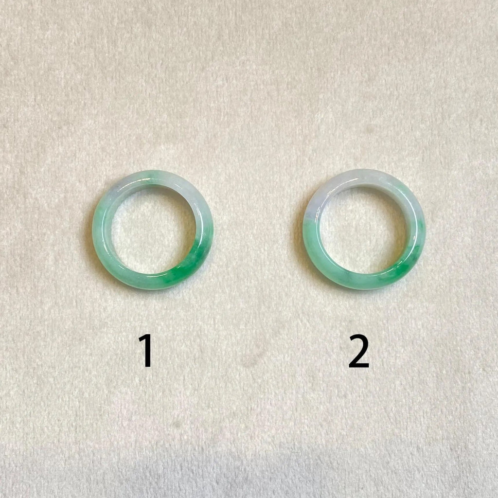 Gransky Untreated Smooth Green Band Jade Ring