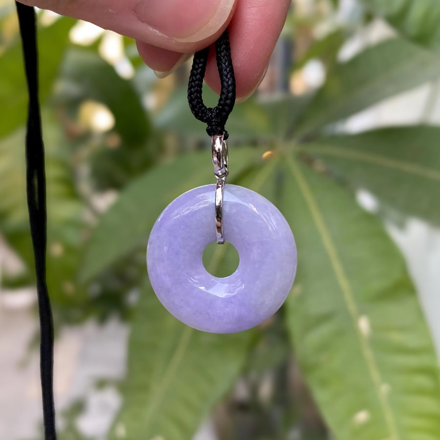 Deep Purple Jade Necklace 18k Gold Bail - Certified Natural Jadeite