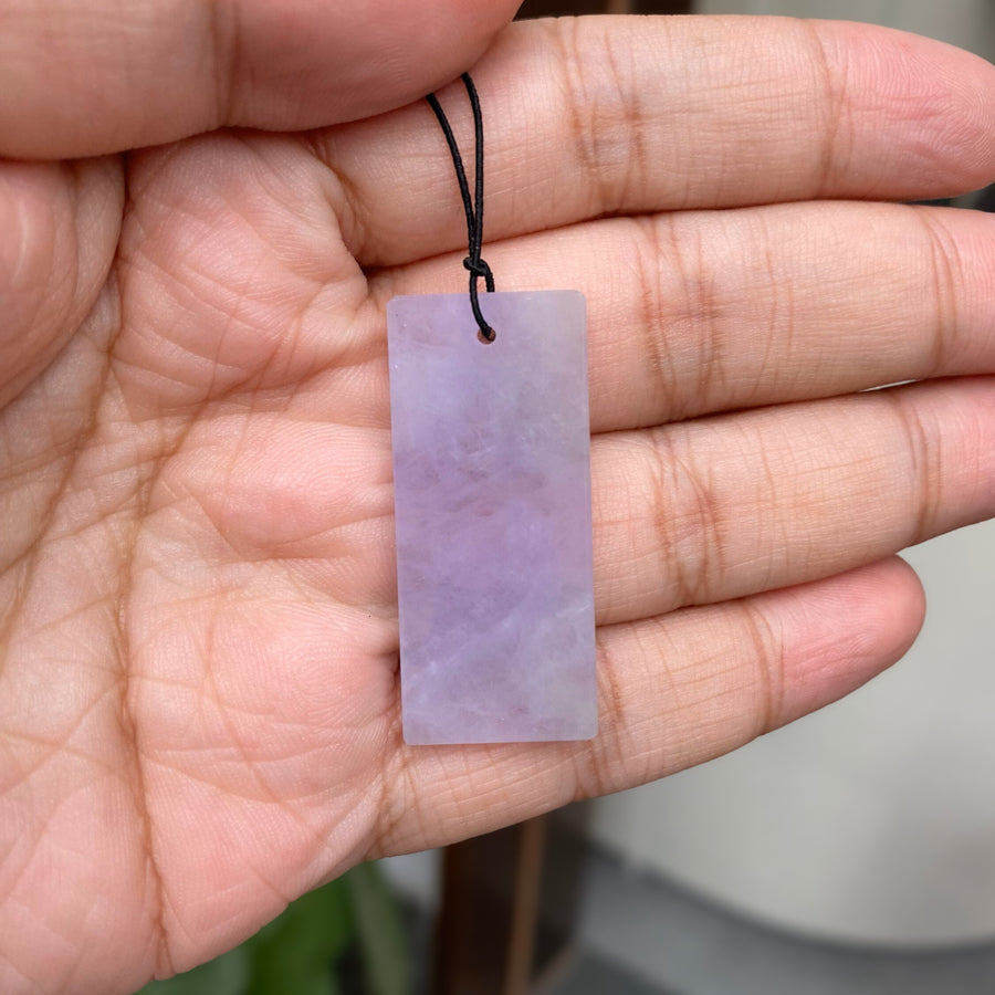 Gransky Dainty Purple Jade Rectangular Pendant