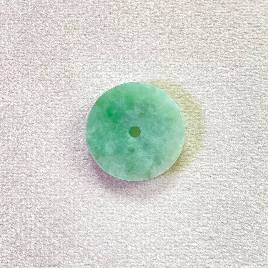 Green Jade Round Donut Pendant 24.1mm - Calming Gemstone