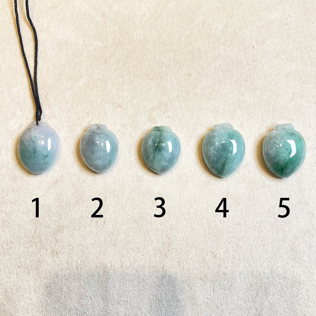 Gransky Handmade Melon Shape Green Jade Pendant
