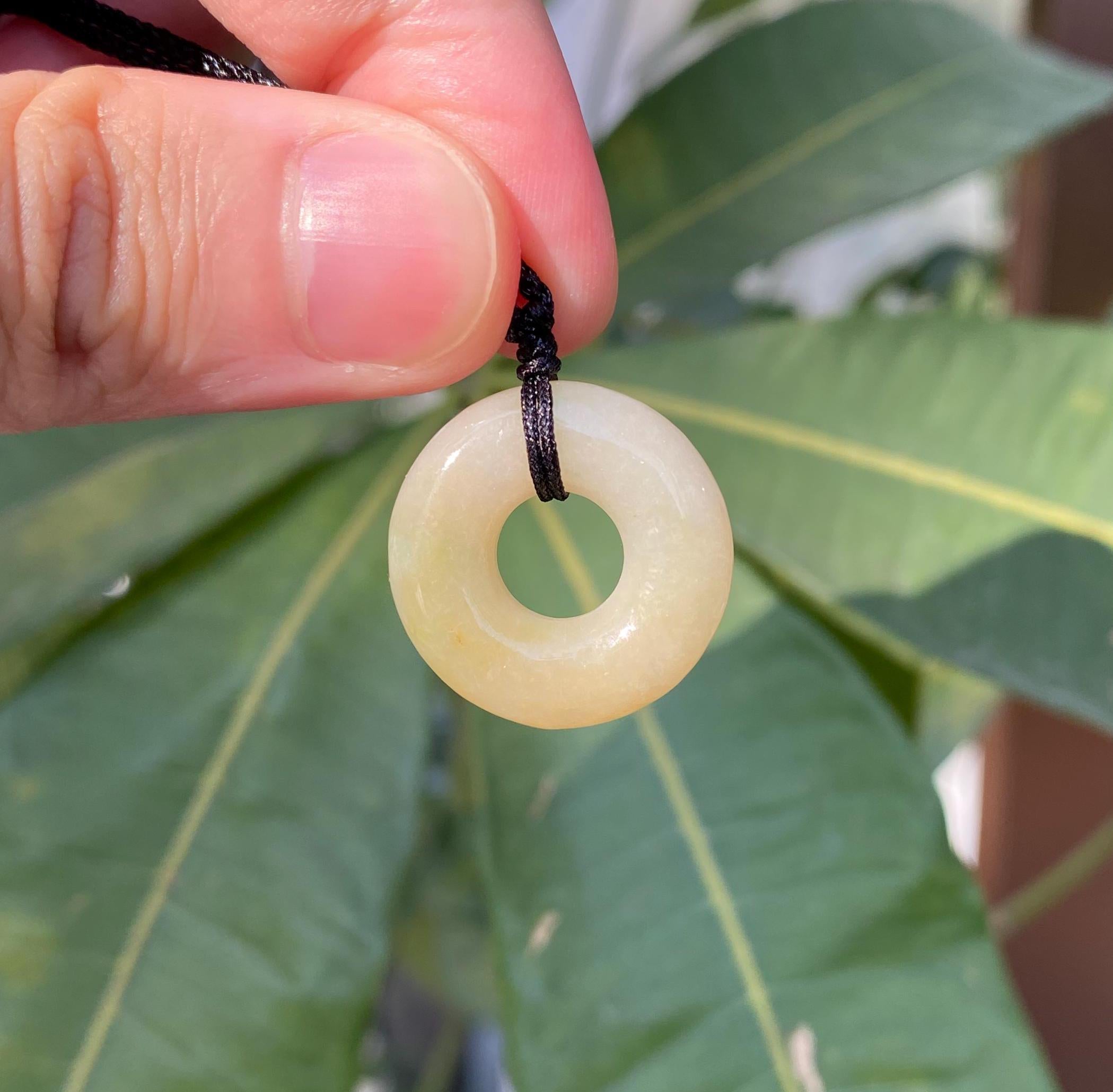 Gransky Jewellery Brown Jade Jadeite Donut Pendant 31mm