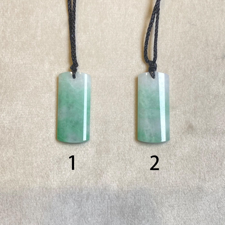 Green Jade Rectangular Pendant Grade A Burmese