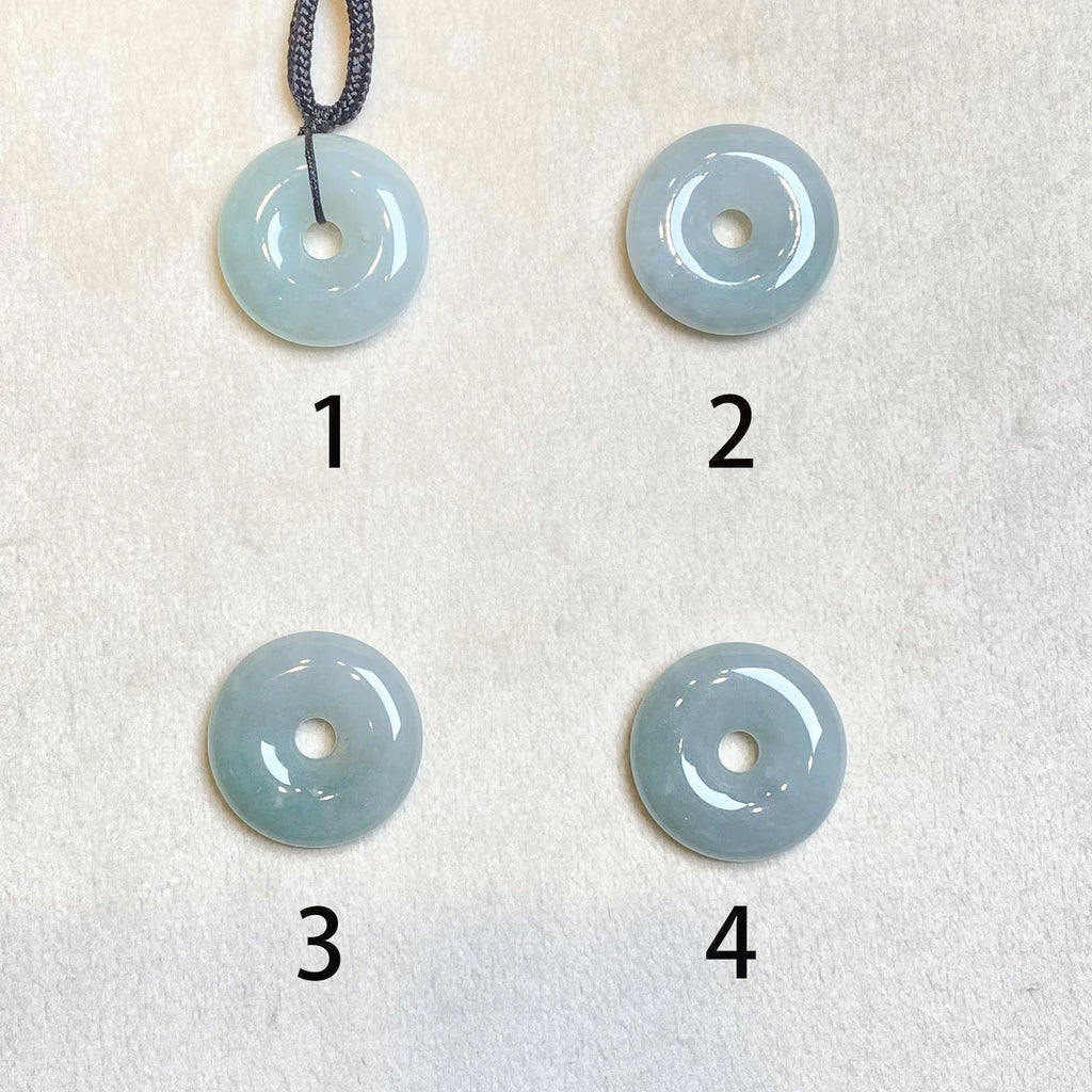 Gransky Natural Type A Ocean Blue Jade Disc Pendant