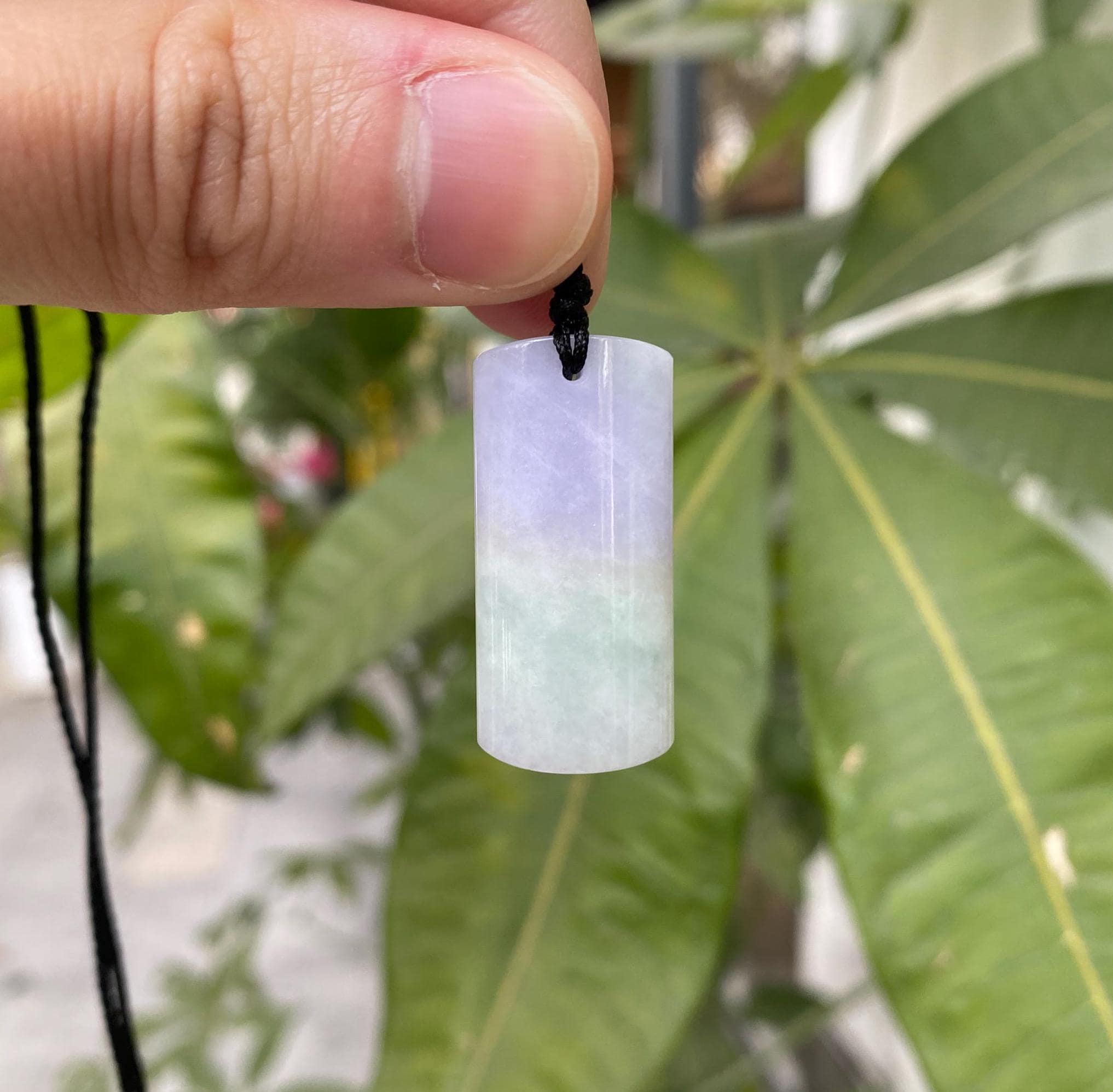 Natural Purple Jade Block Pendant - Certified Natural Jade