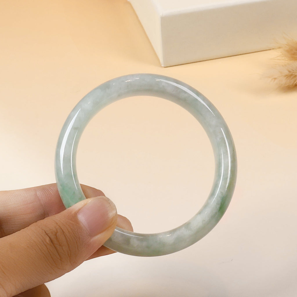56.0mm Natural Jadeite Real Jade Green Bangle Bracelet