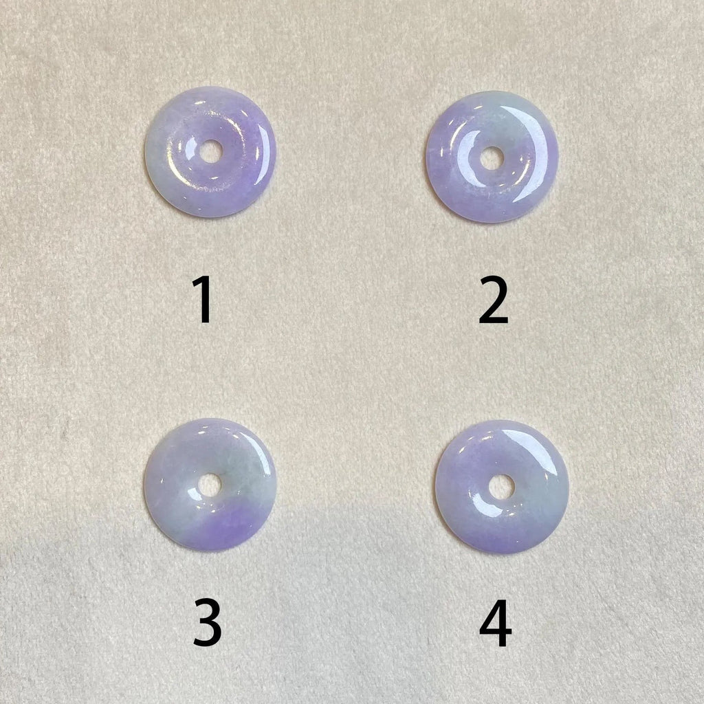 Intense Purple Jade Donut Pendant Necklace - Type-A Burmese Jadeite