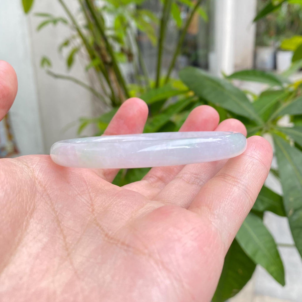 59.5mm Purple & Green Jadeite Bangle – Untreated Burmese Jadeite