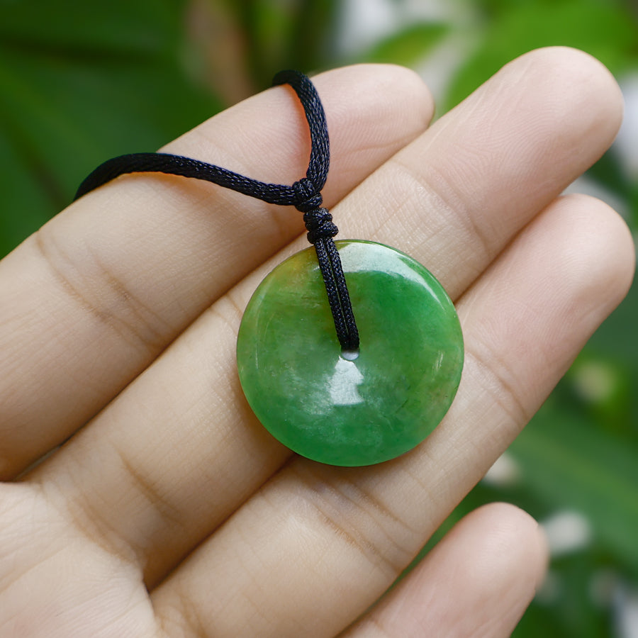 Gransky Handcrafted Tiny Minimalist Donut Natural Jade Pendant
