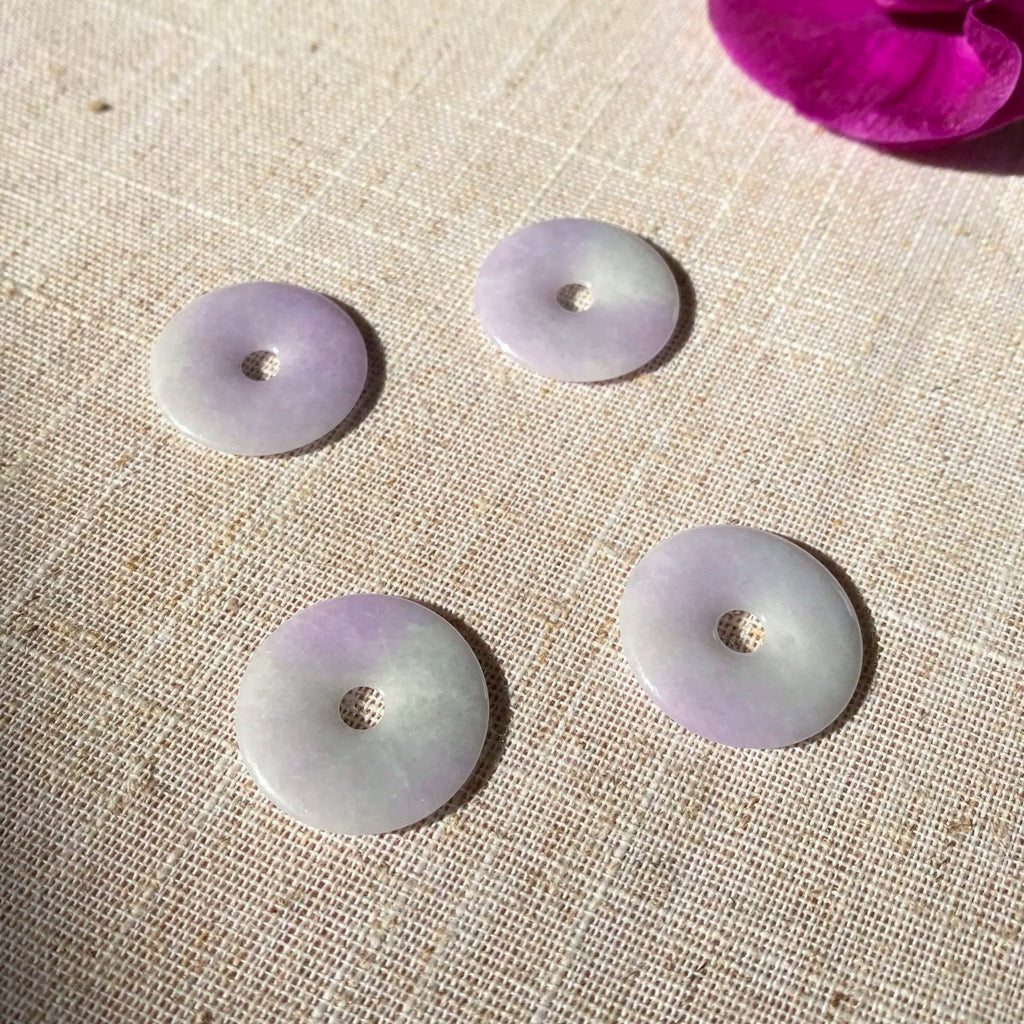 Intense Purple Jade Donut Pendant Necklace - Type-A Burmese Jadeite
