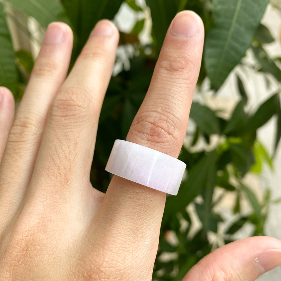 US 7-8 Gransky Handmade Genuine Purple Jadeite Type A Purple Jade Ring