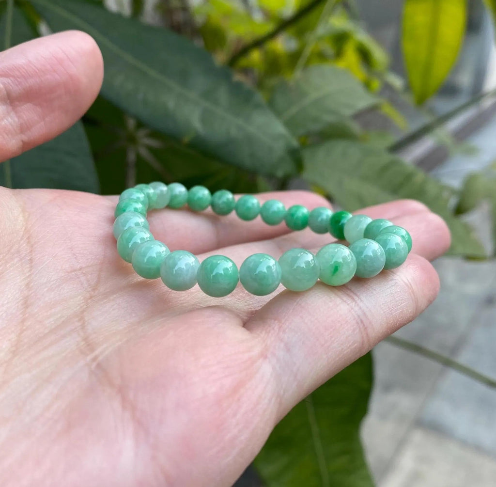 Apple Green Jade Bracelet, Jade Bracelet, Natural Lovely Bright Green, Genuine Burmese Jade