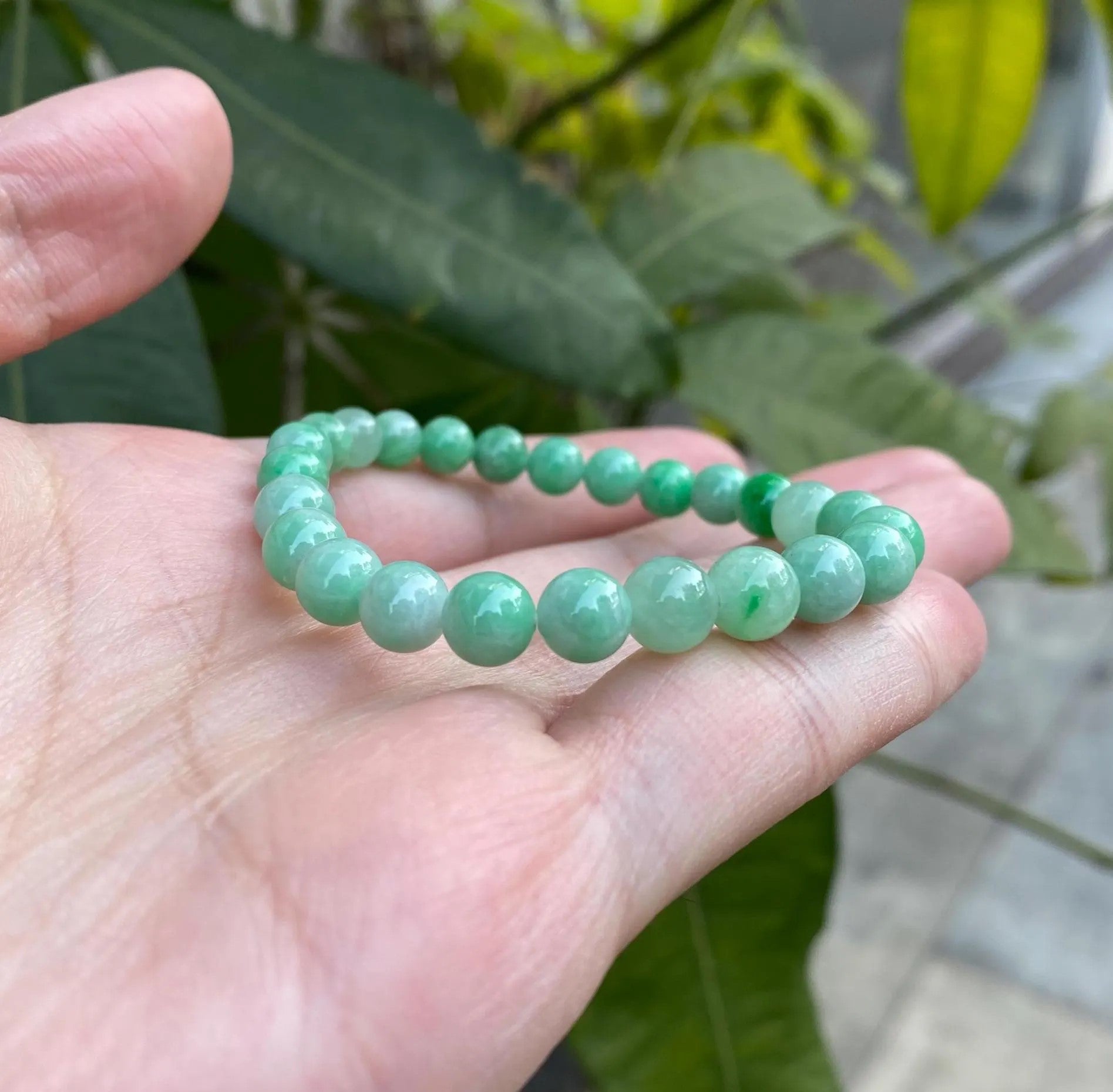 Apple Green Jade Bracelet, Jade Bracelet, Natural Lovely Bright Green, Genuine Burmese Jade