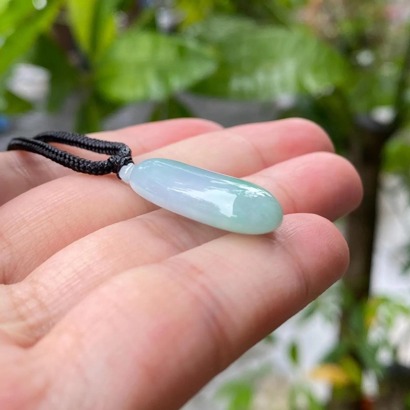 Gransky Handmade Melon Shape Green Jade Pendant