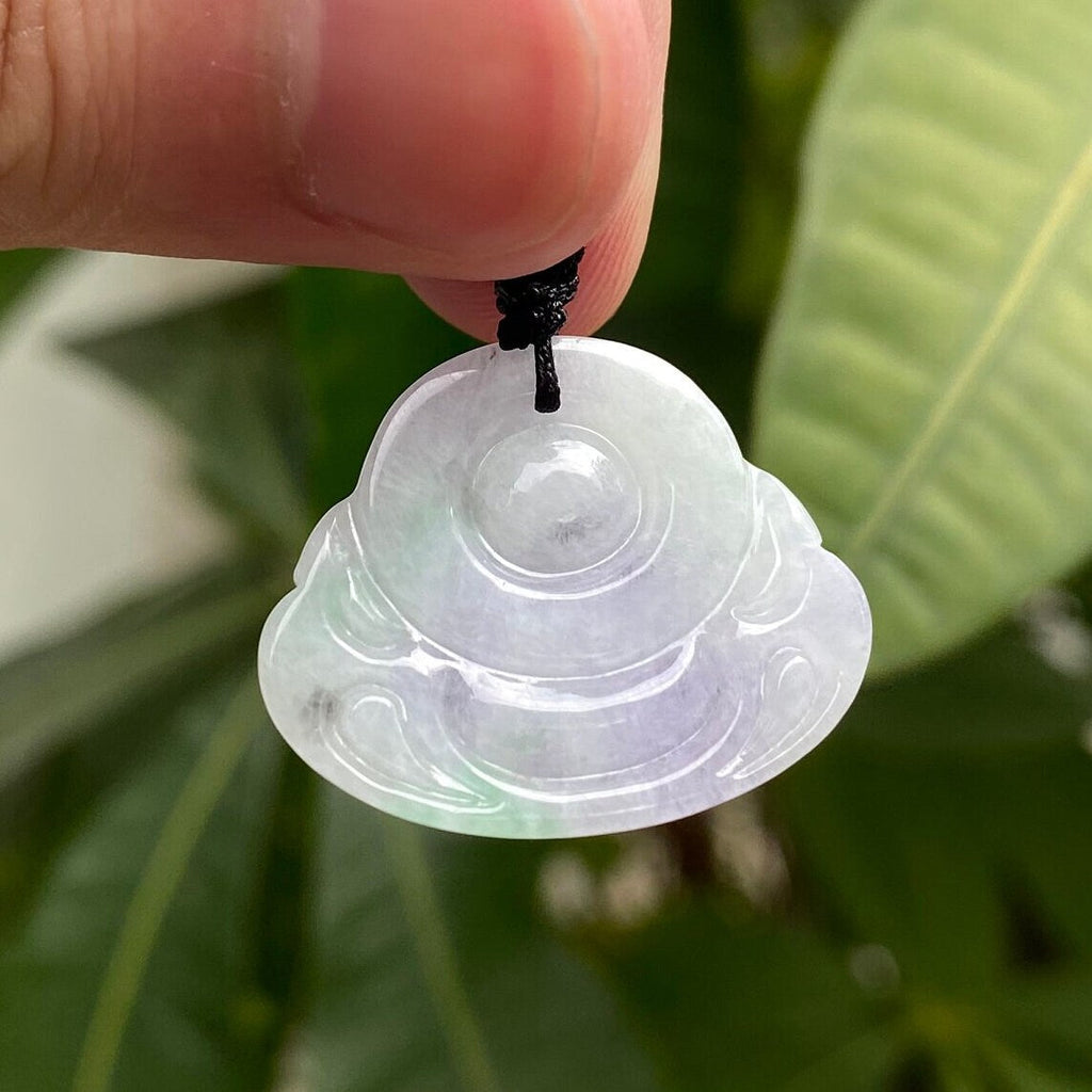 Two-Tone Green & Purple Maitreya Buddha Jade Pendant - Rare Type-A Jadeite