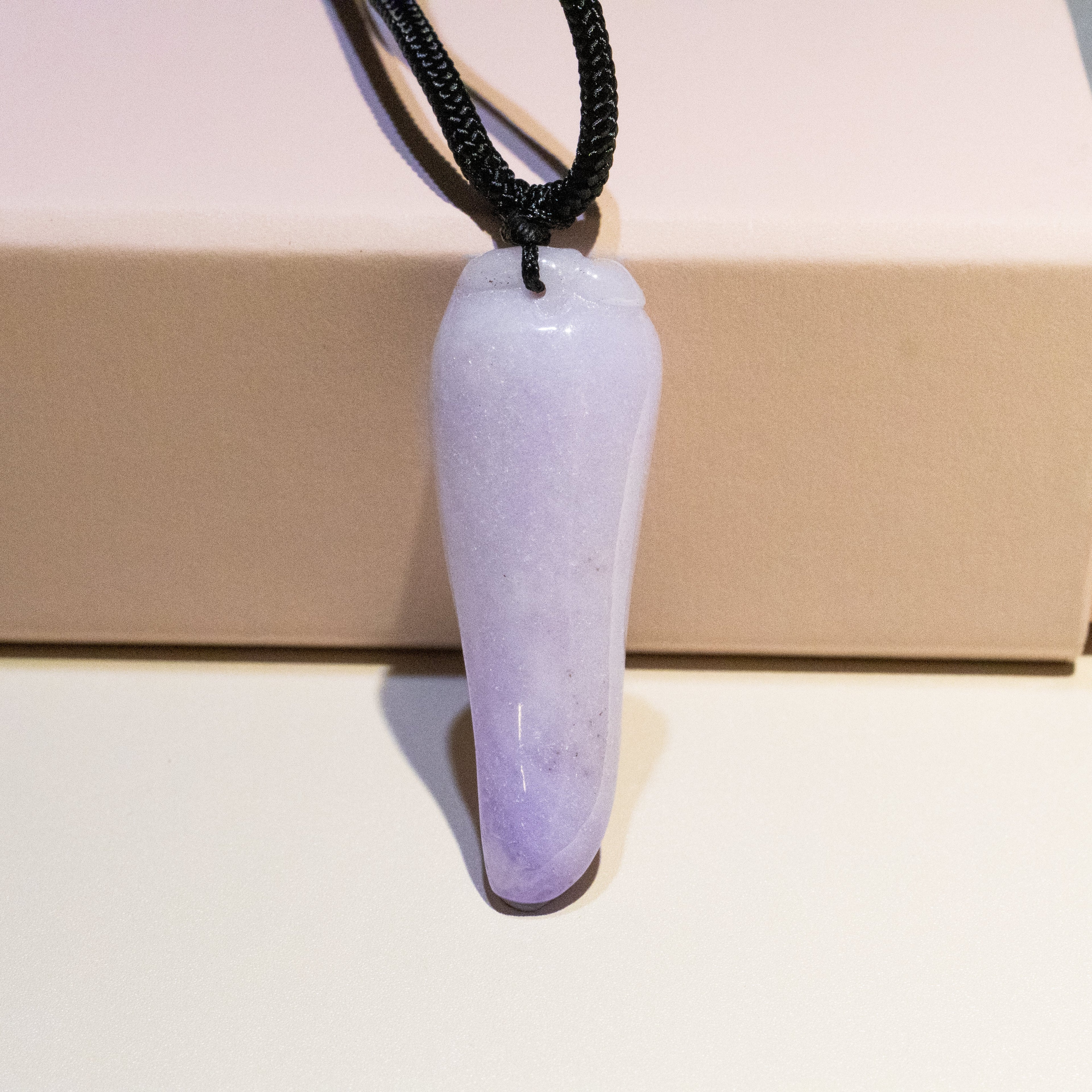 Intense Purple Jade Pepper Pendant with Diamond | Natural Burmese Jadeite Necklace Symbolizing Energy, Passion & Prosperity