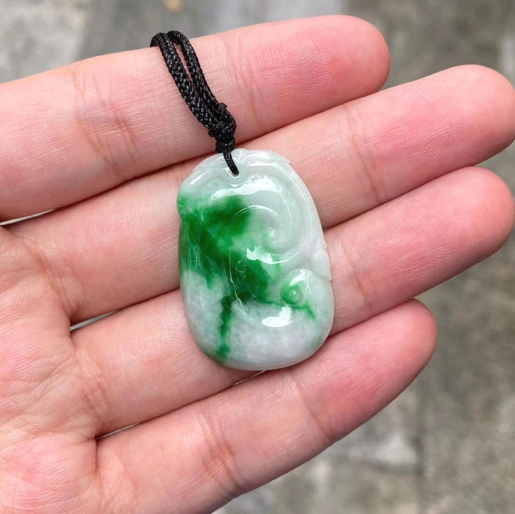 Ruyi Green Jade Pendant – Natural Burmese Jadeite