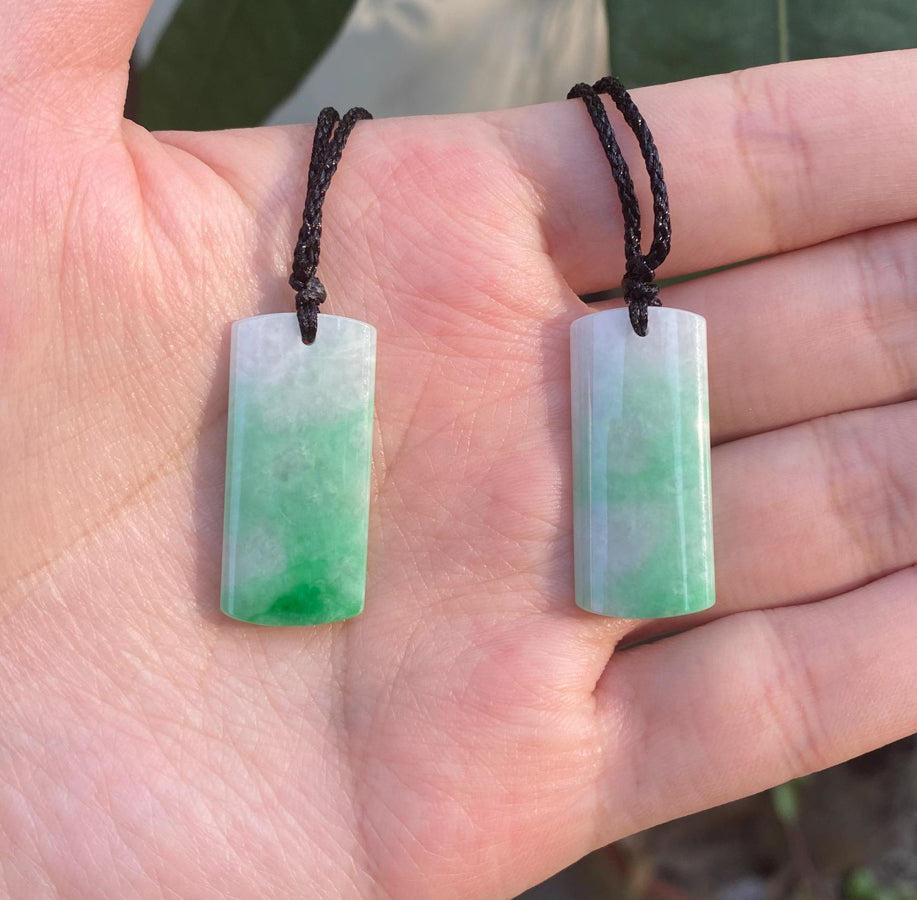 Green Jade Rectangular Pendant Grade A Burmese