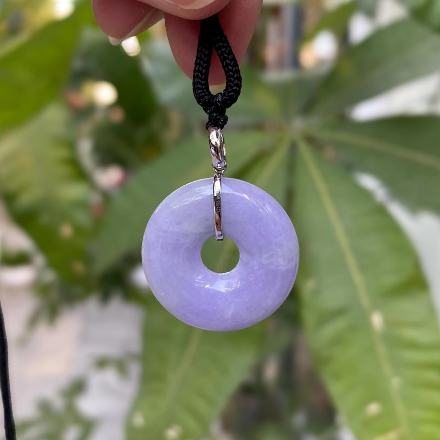 Deep Purple Jade Necklace 18k Gold Bail - Certified Natural Jadeite