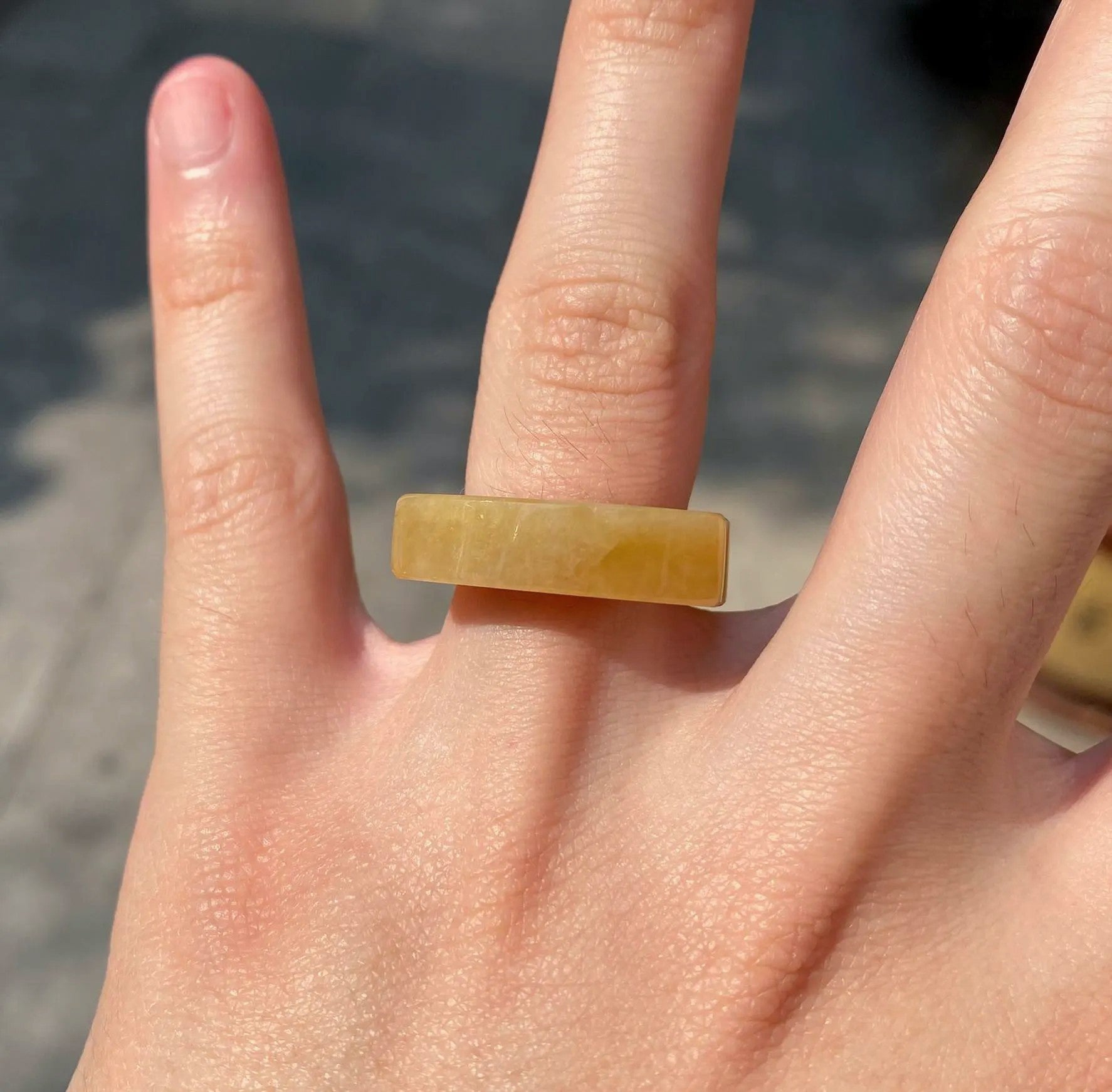 Exquisite Natural Untreated Brown Burmese Jadeite Saddle Ring (马鞍戒) – Size US 8.25 & 9.25