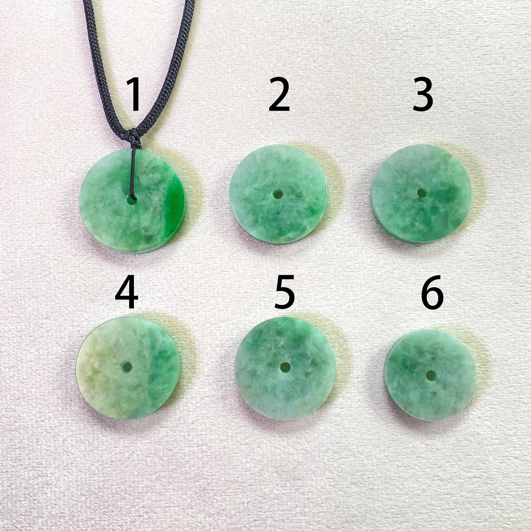 Green Jade Round Donut Pendant 24.1mm - Calming Gemstone