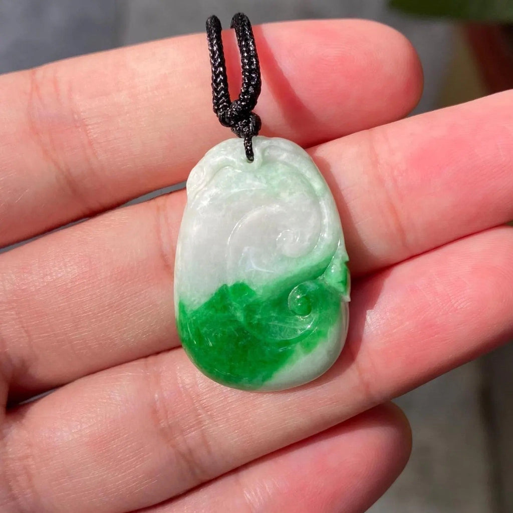 Ruyi Green Jade Pendant – Natural Burmese Jadeite