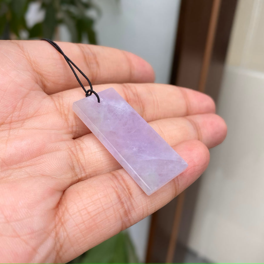 Gransky Dainty Purple Jade Rectangular Pendant