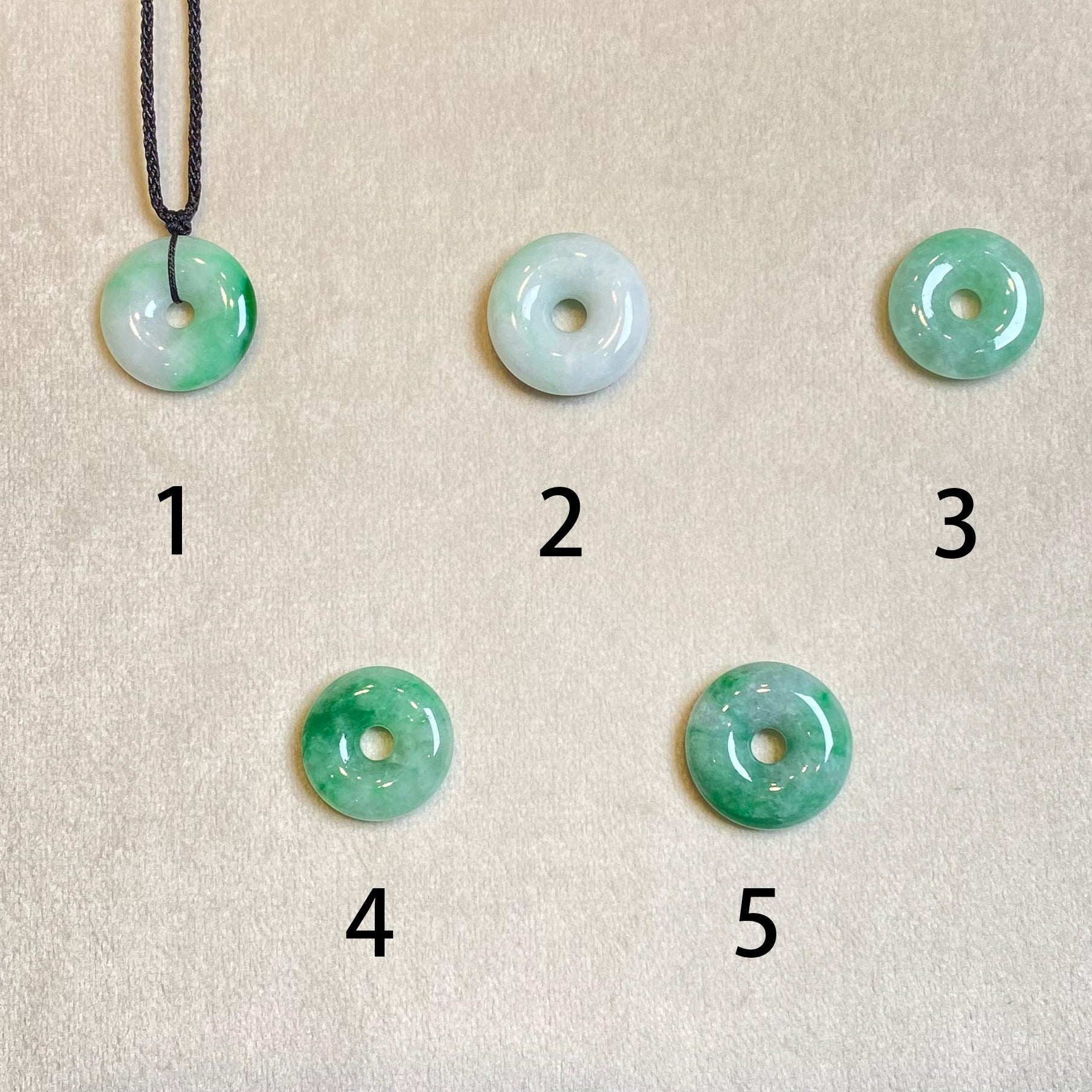 Bright Apple Green Burmese Jade Donut Pendant - 5 Unique Variants