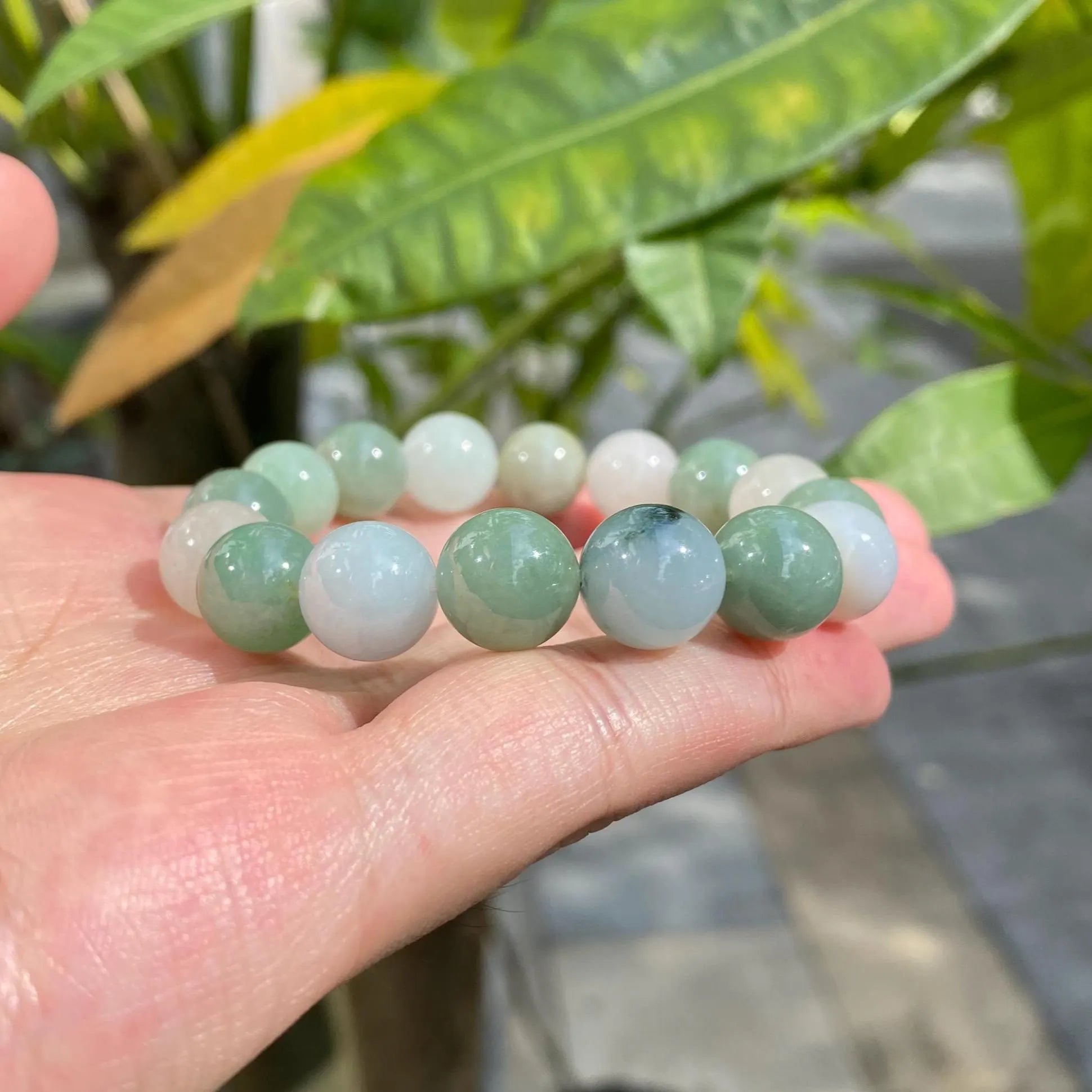 Gransky Multi-Color Type-A Burmese Jadeite Beaded Bracelet - 18cm