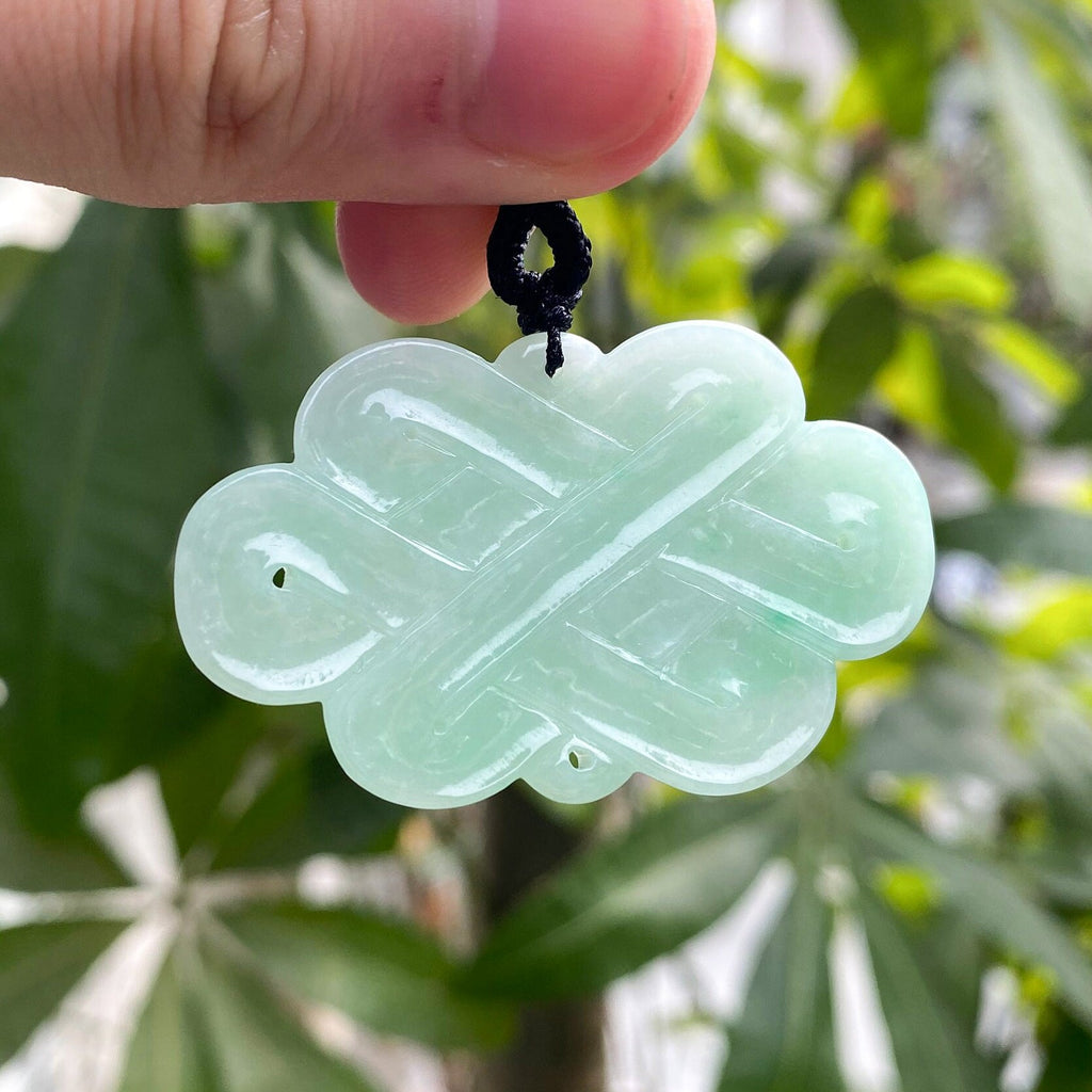 Handcrafted Green Jade "Six Knots" Pendant – Symbol of Harmony & Prosperity