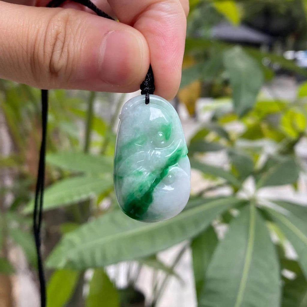 Green Jade Ruyi Pendant Necklace - Certified Natural Type-A Jadeite
